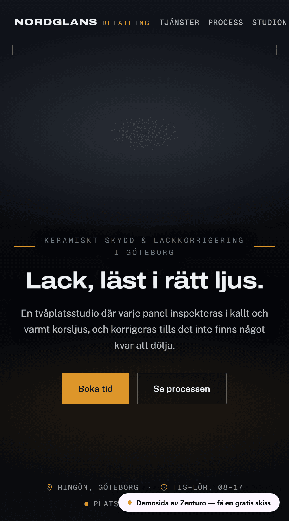 Demosida för Nordglans Detailing
